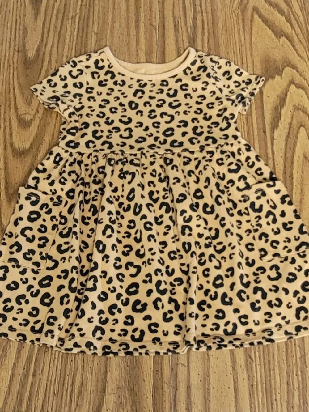 Girls 3T Leopard Print Dress Short Sleeve Toddler Casual